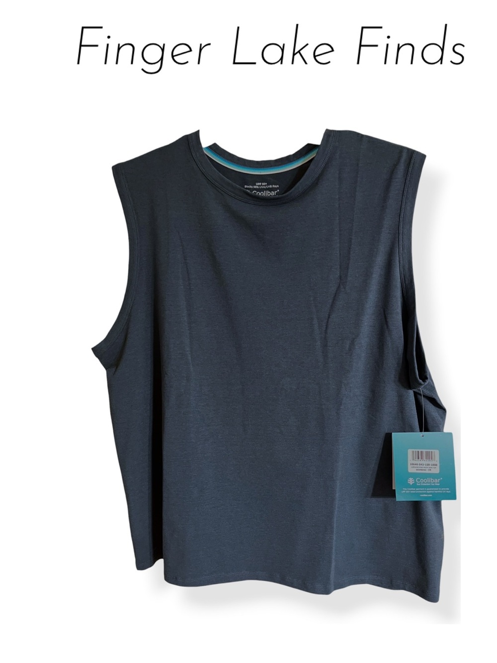 NWT Coolibar Sleeveless Sun Shirt in Slate Blue-Gray, 3X